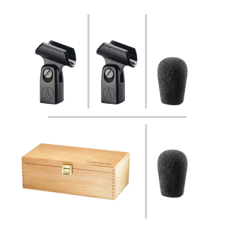 AT4041SP 40 SERIES STUDIO PACK INCLUDES: TWO AT4041 CARDIOID CONDENSER MICROPHONES; TWO AT8405A STAND CLAMPS;